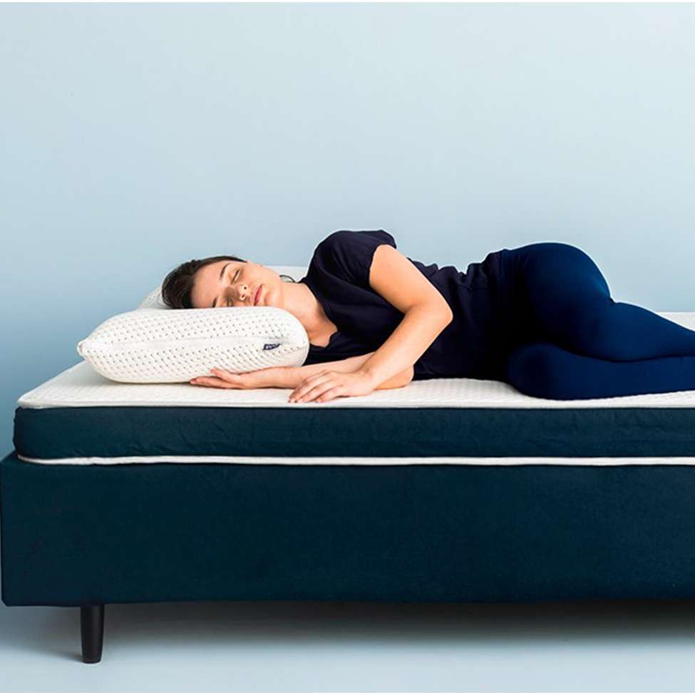 Cama Box Viúva com Colchão Guldi Duplo Plus D28 Branca e Azul