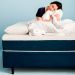 Cama Box Viúva com Colchão Mola Ensacada Guldi Macio e 2 Travesseiros Guldi Nasa Viscoelástico Natural, Azul e Branco