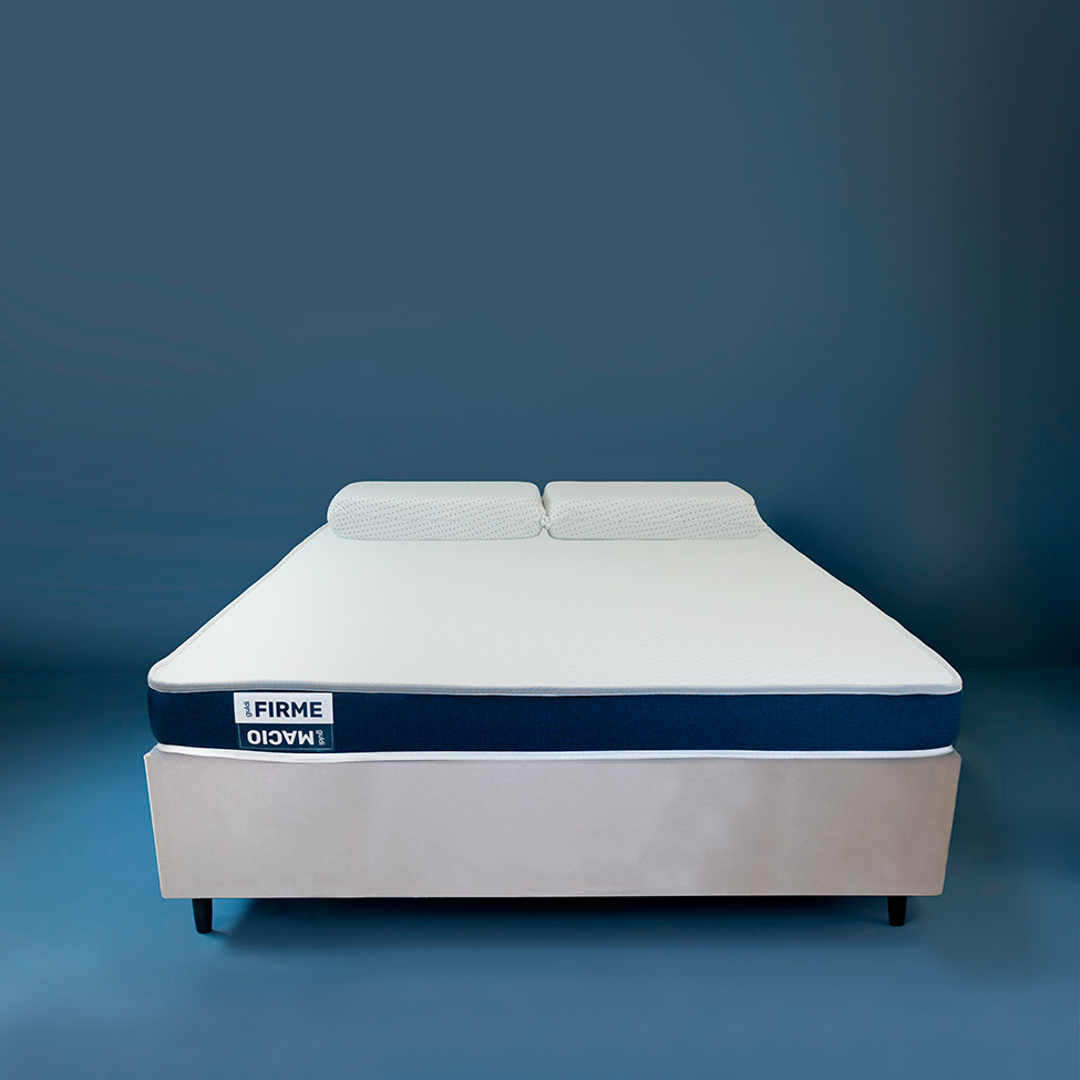 Cama Box com Colchão Viúva Guldi Duplo D28 e 2 Travesseiros Guldi Soft Nasa Branco e Bege
