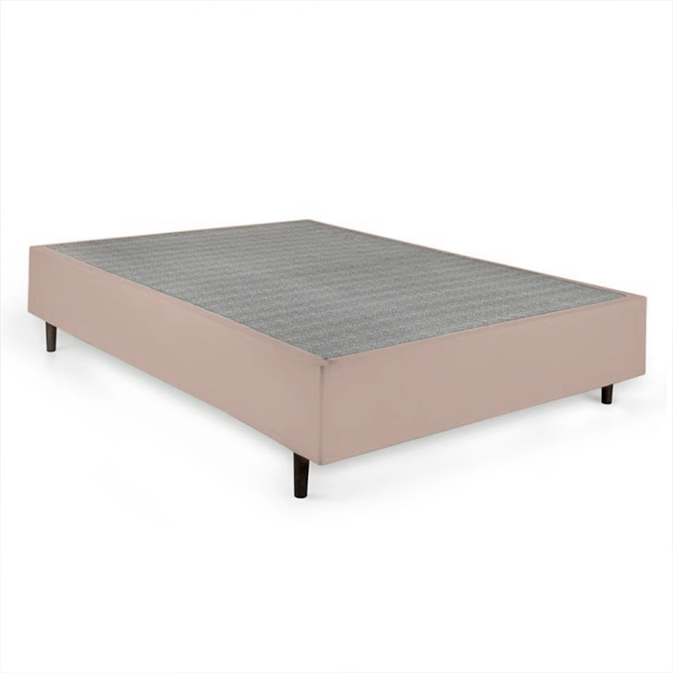 Cama Box com Colchão Viúva Guldi Duplo D28 e 2 Travesseiros Guldi Soft Nasa Branco e Bege