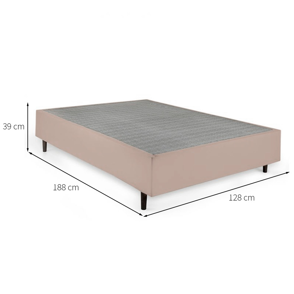 Cama Box com Colchão Viúva Guldi Duplo D28 e 2 Travesseiros Guldi Soft Nasa Branco e Bege