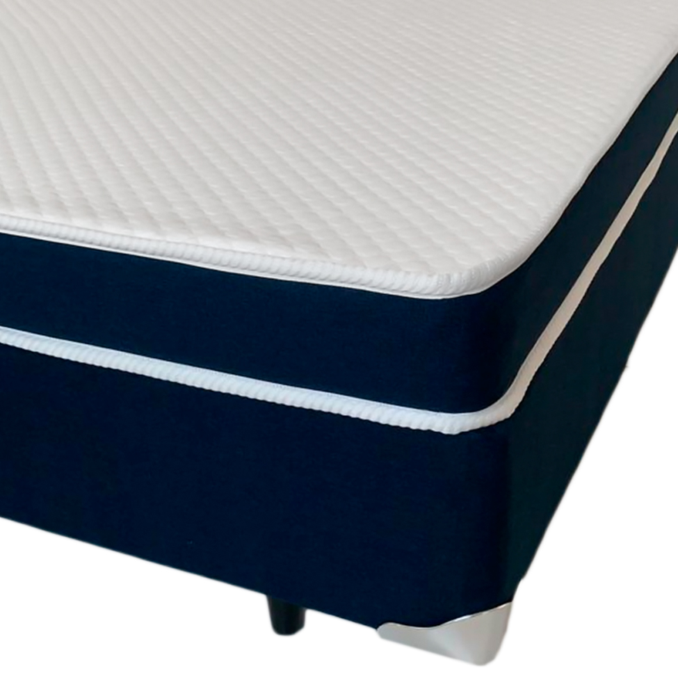 Colchão Casal Espuma D28 Guldi Duplo 12cm (12x138x188) Azul e Branco