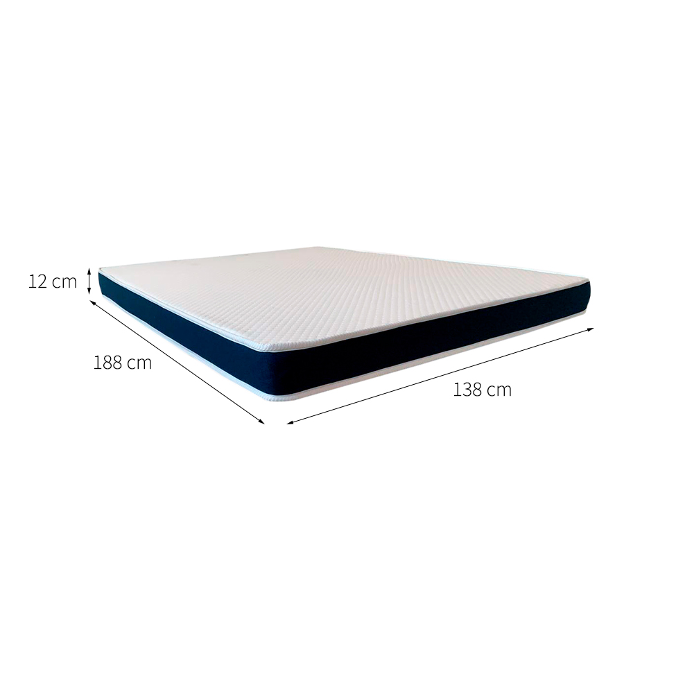 Colchão Casal Espuma D28 Guldi Duplo 12cm (12x138x188) Azul e Branco