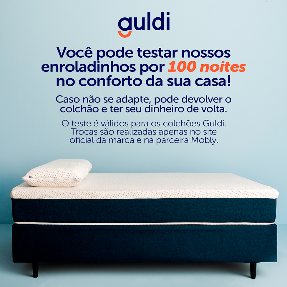 Colchão Casal Espuma D28 Guldi Duplo 12cm (12x138x188) Azul e Branco