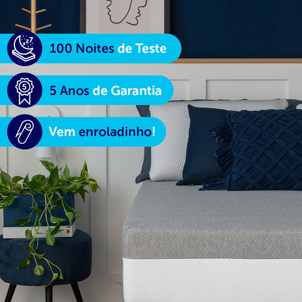 Colchão Casal Guldi Dream Mola Ensacada (30x138x188) Cinza e Branco