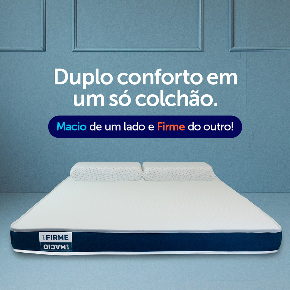 Colchão Casal Guldi Duplo Plus D28 (16x138x188) Branco e Azul