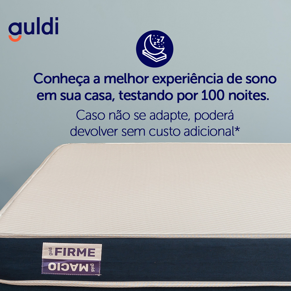 Colchão Casal Guldi Duplo Plus D28 (16x138x188) Branco e Azul