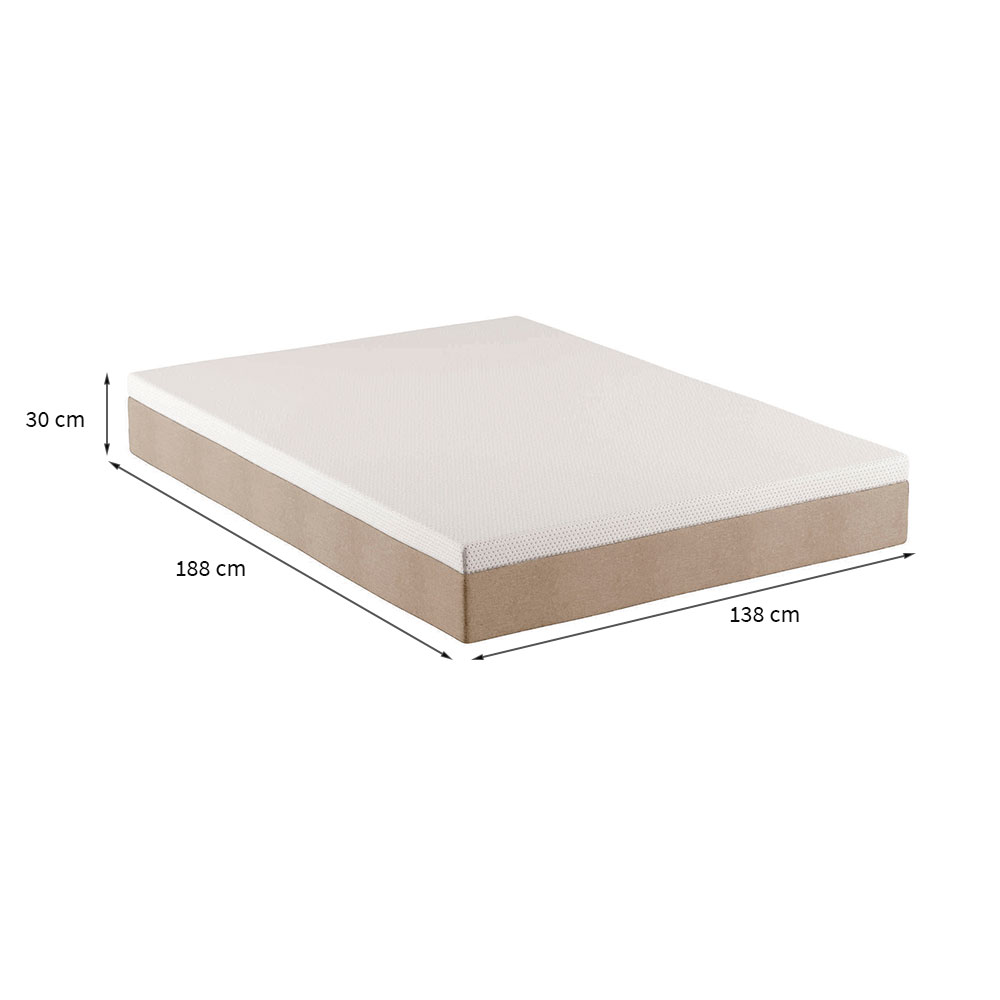 Colchão Casal Guldi Massageador Quântico Molas Ensacadas (30x138x188) Branco e Bege