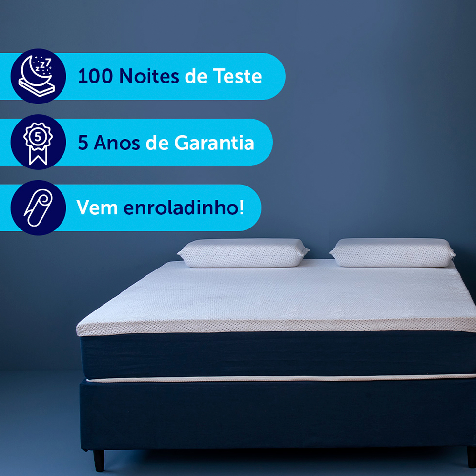Colchão Casal Mola Ensacada Guldi Original Firme (25x138x188) Azul e Branco