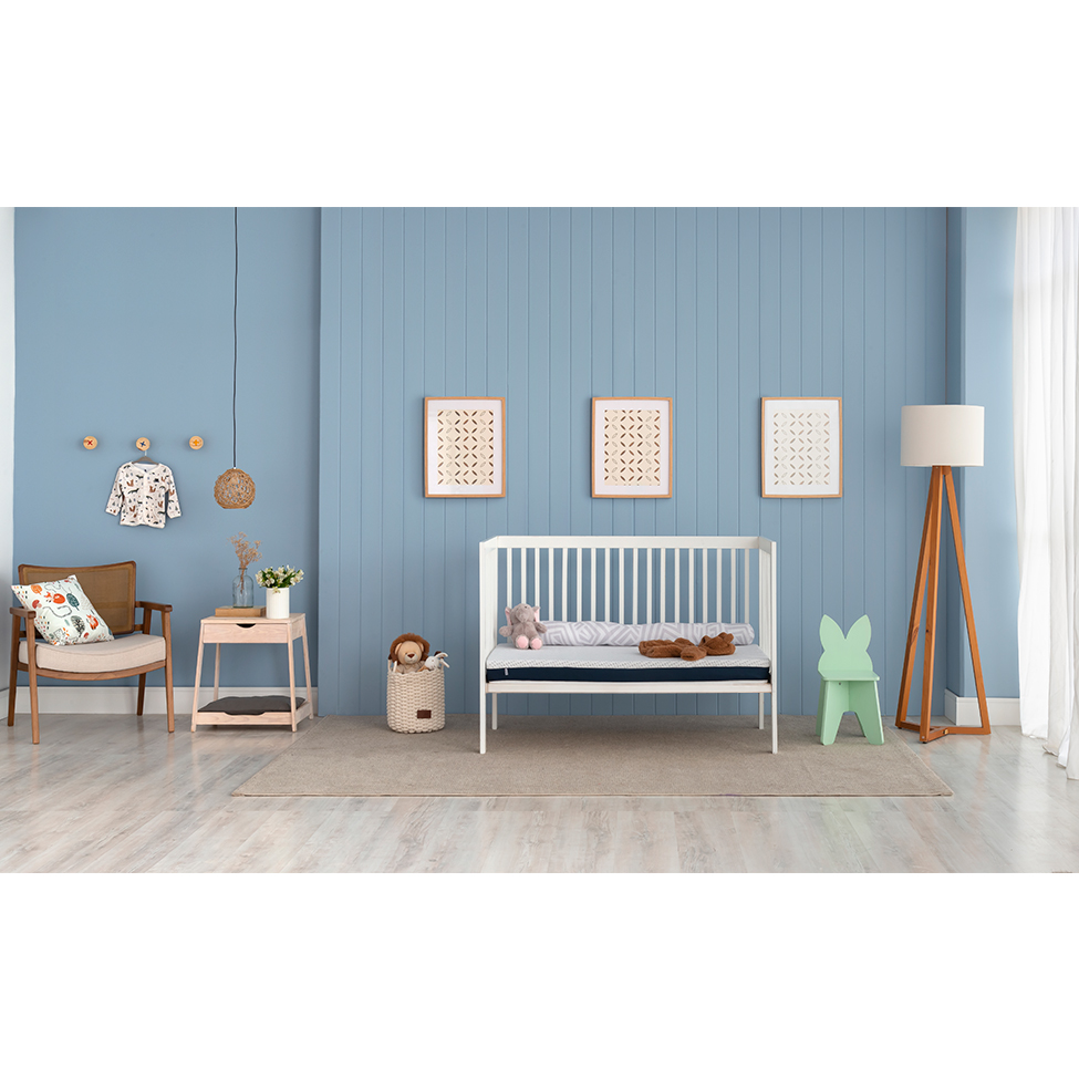 Colchão Infantil Guldi Baby D20 (10x70x130) Branco e Azul