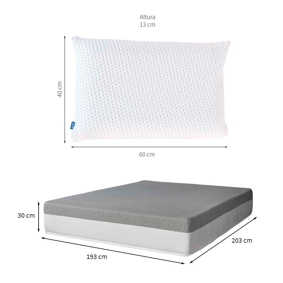 Colchão King Guldi Dream Mola Ensacada (30x158x198) com 2 Travesseiros Guldi Soft Nasa Branco e Cinza