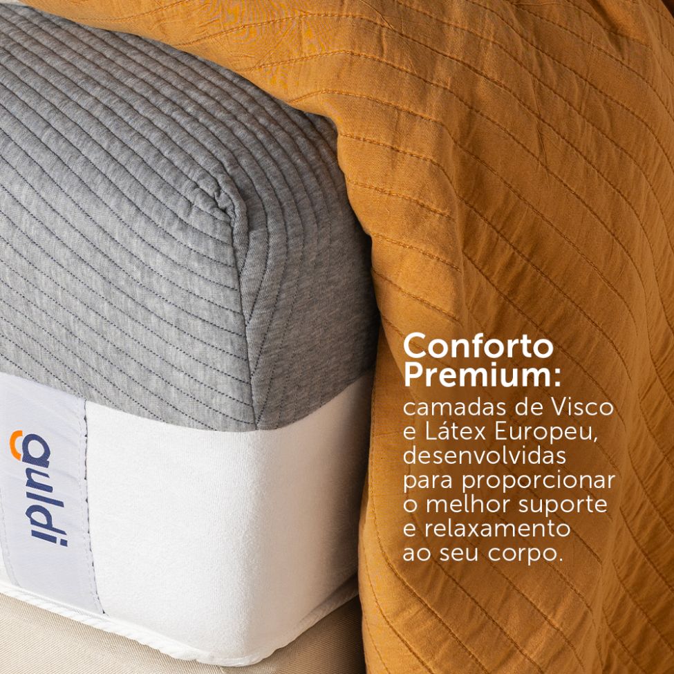 Colchão King Guldi Dream Mola Ensacada (30x193x203) Cinza e Branco