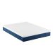 Colchão King Mola Ensacada Guldi Firme (25x193x203) e 2 Travesseiros Guldi Nasa Viscoelástico Azul e Branco