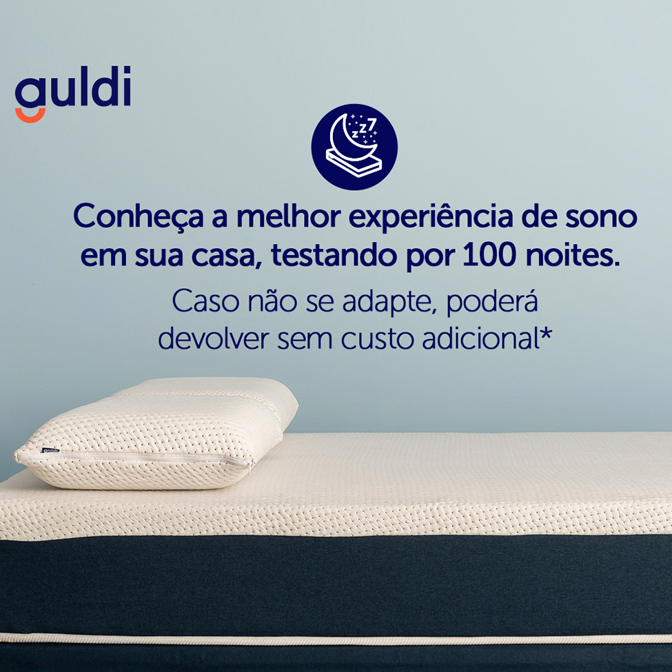 Colchão King Mola Ensacada Guldi Original Macio (25x193x203) Azul e Branco