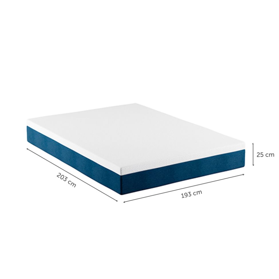 Colchão King Mola Ensacada Guldi Original Macio (25x193x203) Azul e Branco