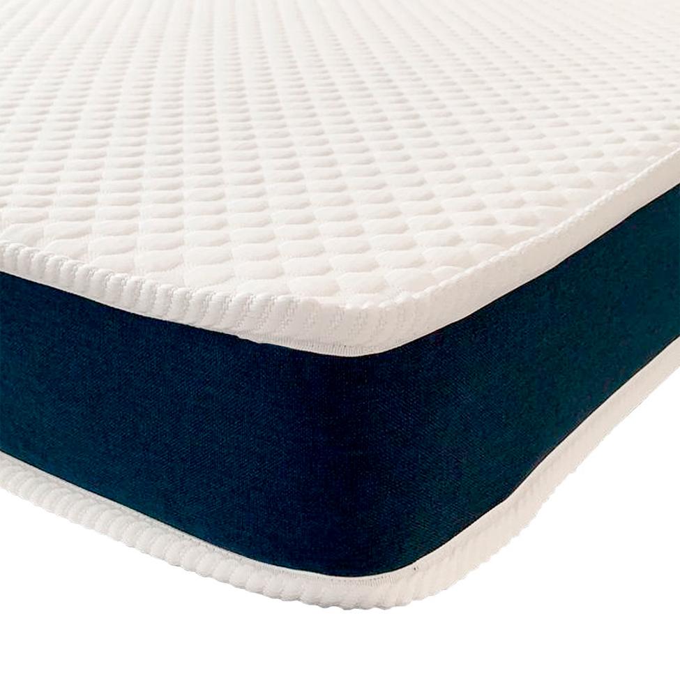 Colchão Queen Espuma D28 Guldi Duplo 12cm (12x158x198) Azul e Branco