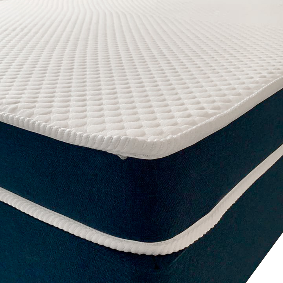 Colchão Queen Espuma D28 Guldi Duplo 12cm (12x158x198) Azul e Branco
