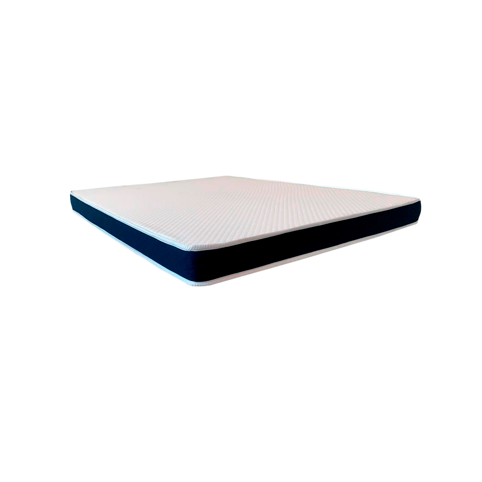 Colchão Queen Espuma D28 Guldi Duplo (12x158x198) e 2 Travesseiros Guldi Nasa Viscoelástico Azul e Branco