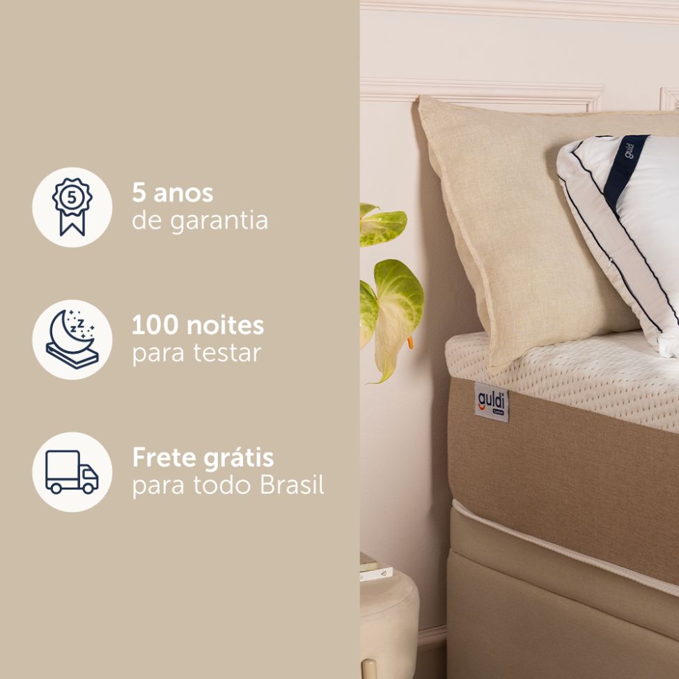 Colchão Queen Guldi Massageador Quântico Molas Ensacadas (30x158x198) Branco e Bege