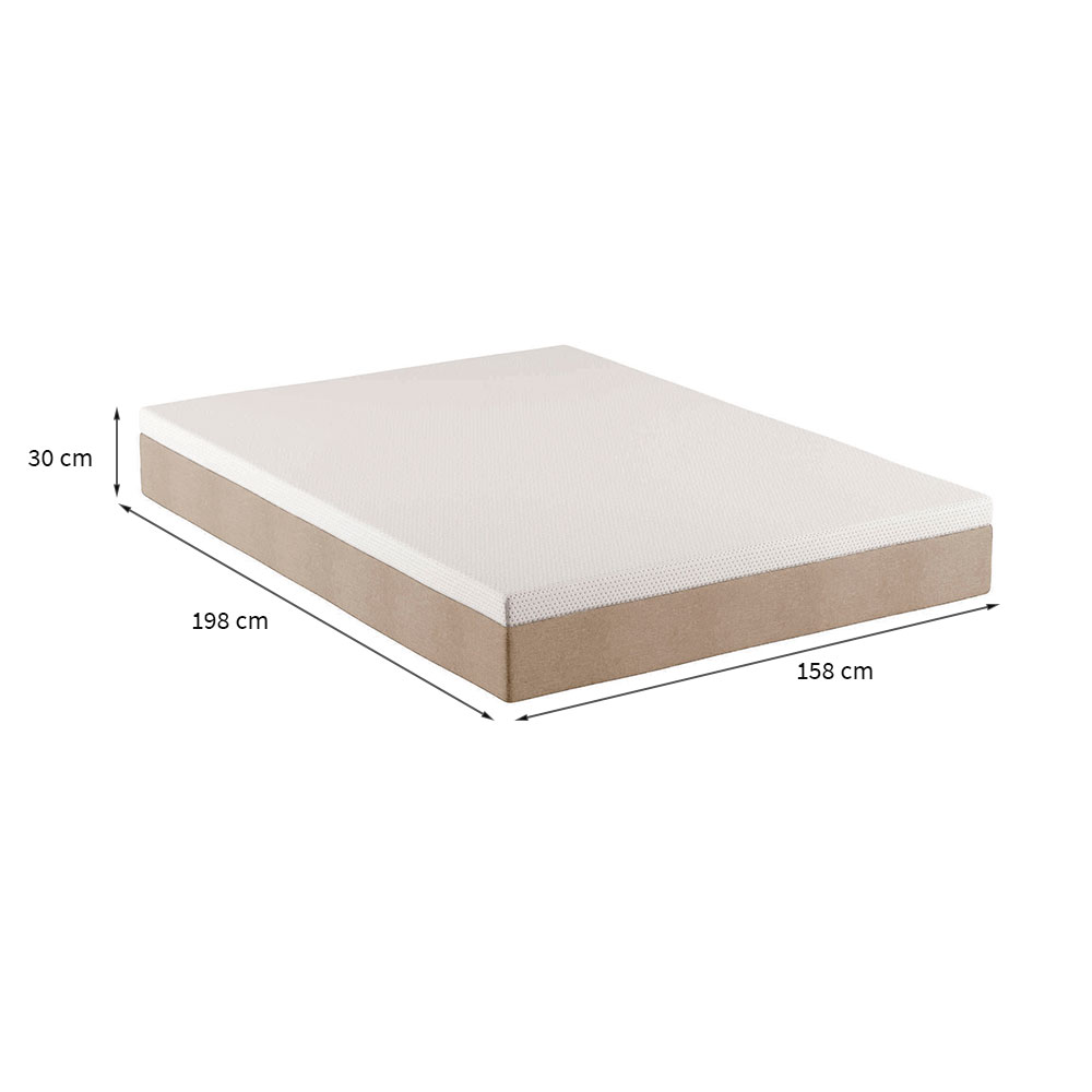 Colchão Queen Guldi Massageador Quântico Molas Ensacadas (30x158x198) Branco e Bege