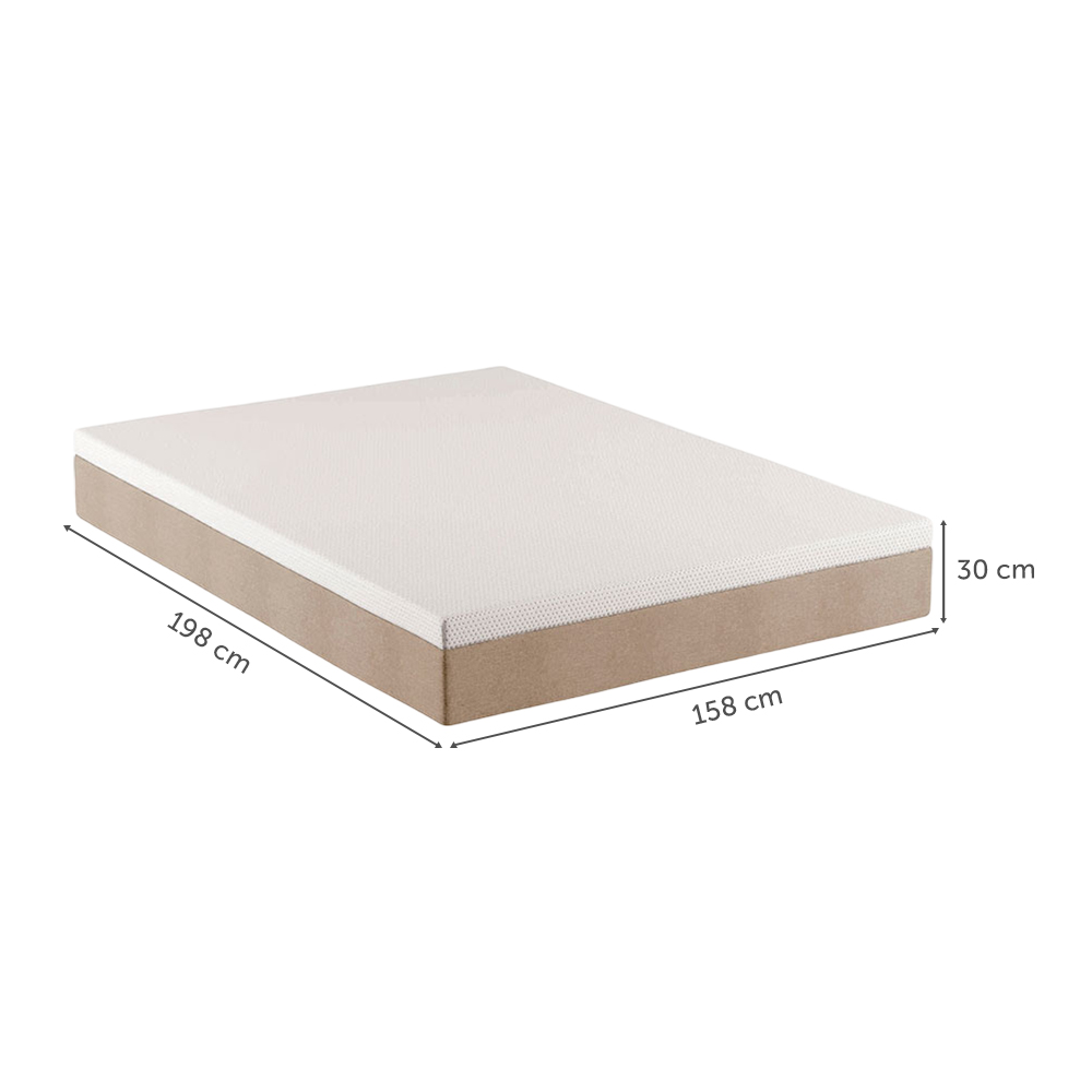 Colchão Queen Guldi Massageador Quântico Molas Ensacadas (30x158x198) Branco e Bege