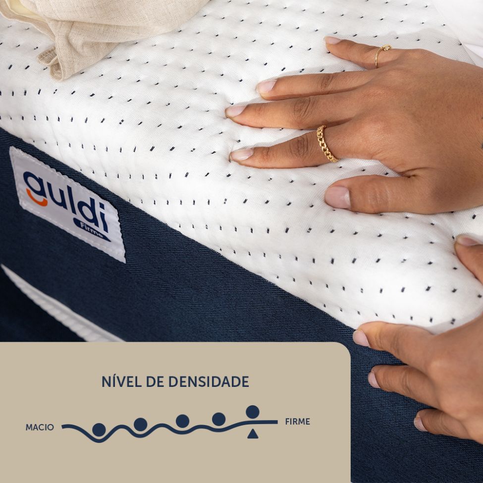 Colchão Queen Mola Ensacada Guldi Original Firme (25x158x198) Azul e Branco