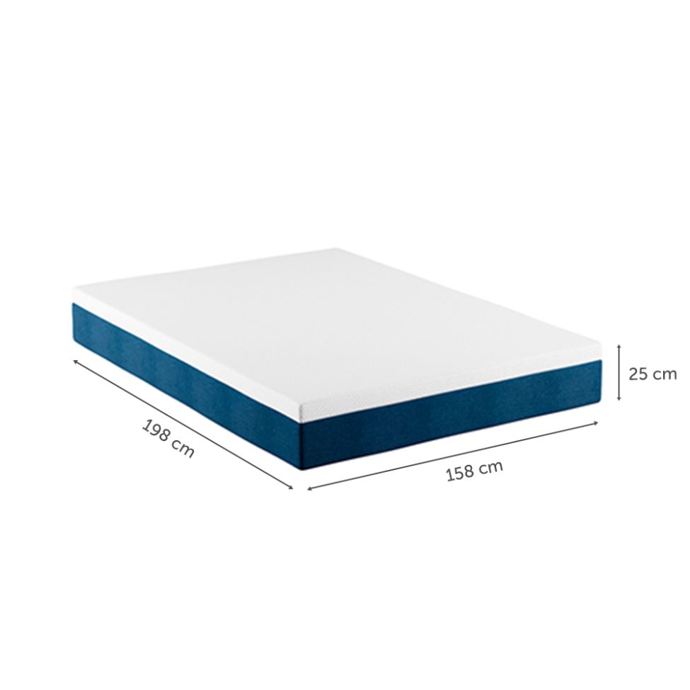 Colchão Queen Mola Ensacada Guldi Original Macio (25x158x198) Azul e Branco