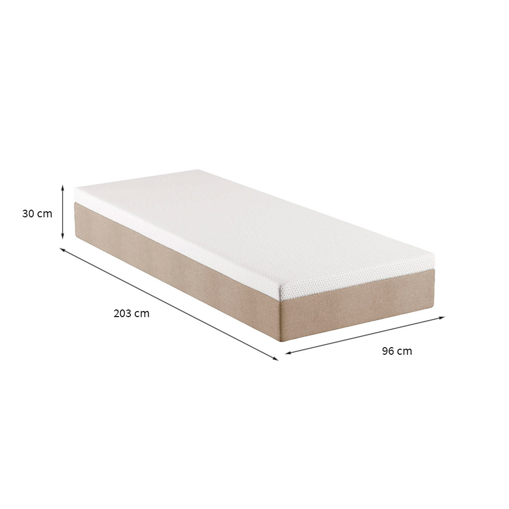Colchão Solteirão Guldi Comfort com Massageador Quântico Molas Ensacadas (30x96x203) Branco e Bege