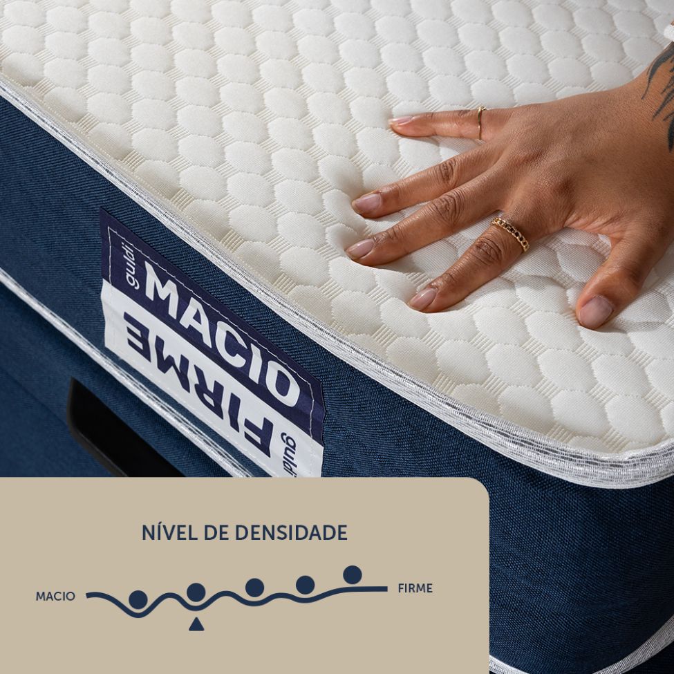 Colchão Solteiro Guldi Duplo Plus D28 (16x78x188) Branco e Azul