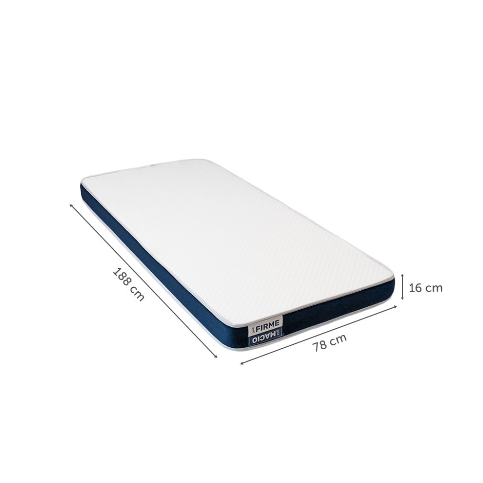 Colchão Solteiro Guldi Duplo Plus D28 (16x78x188) Branco e Azul