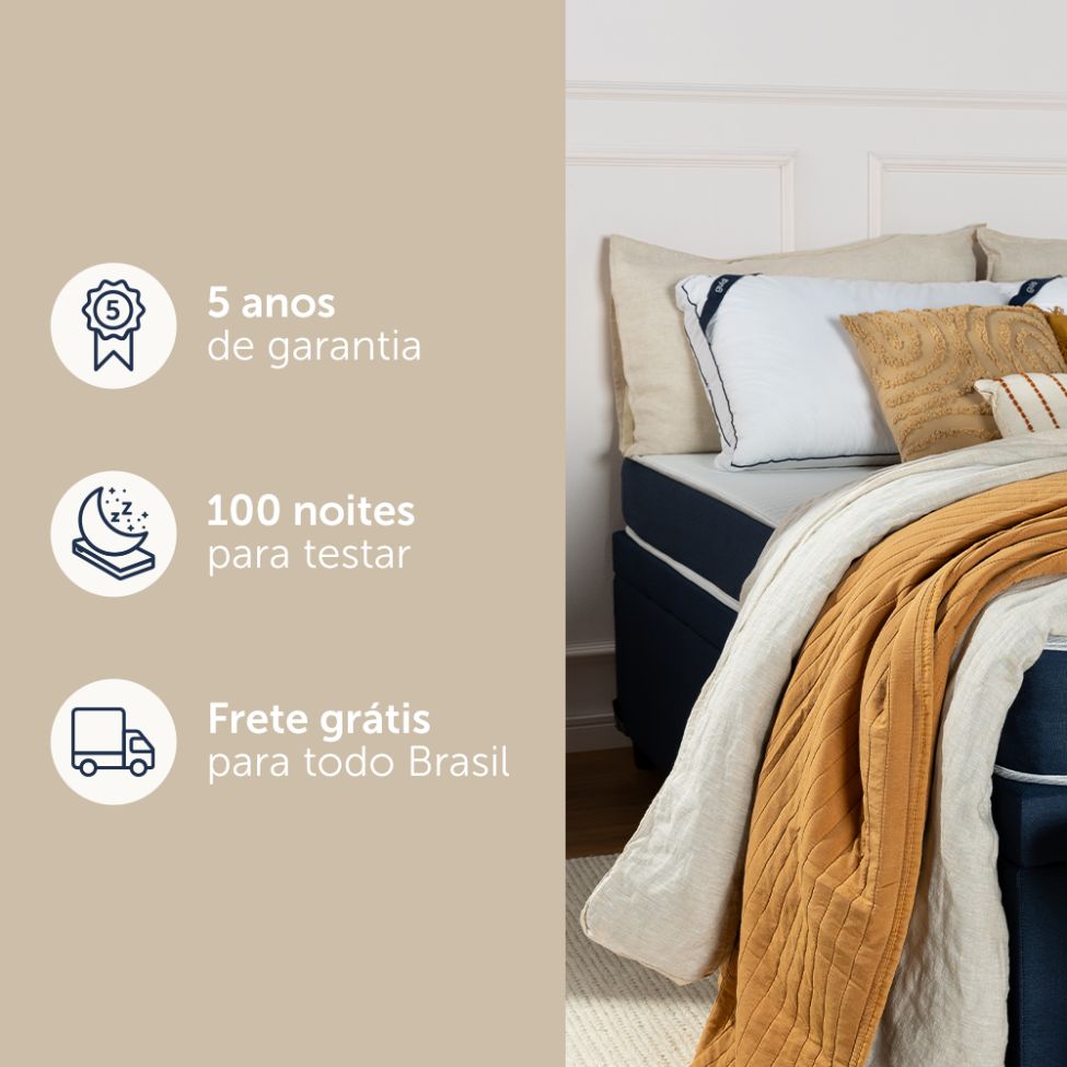 Colchão Solteiro Guldi Duplo Plus D28 (16x88x188) Branco e Azul