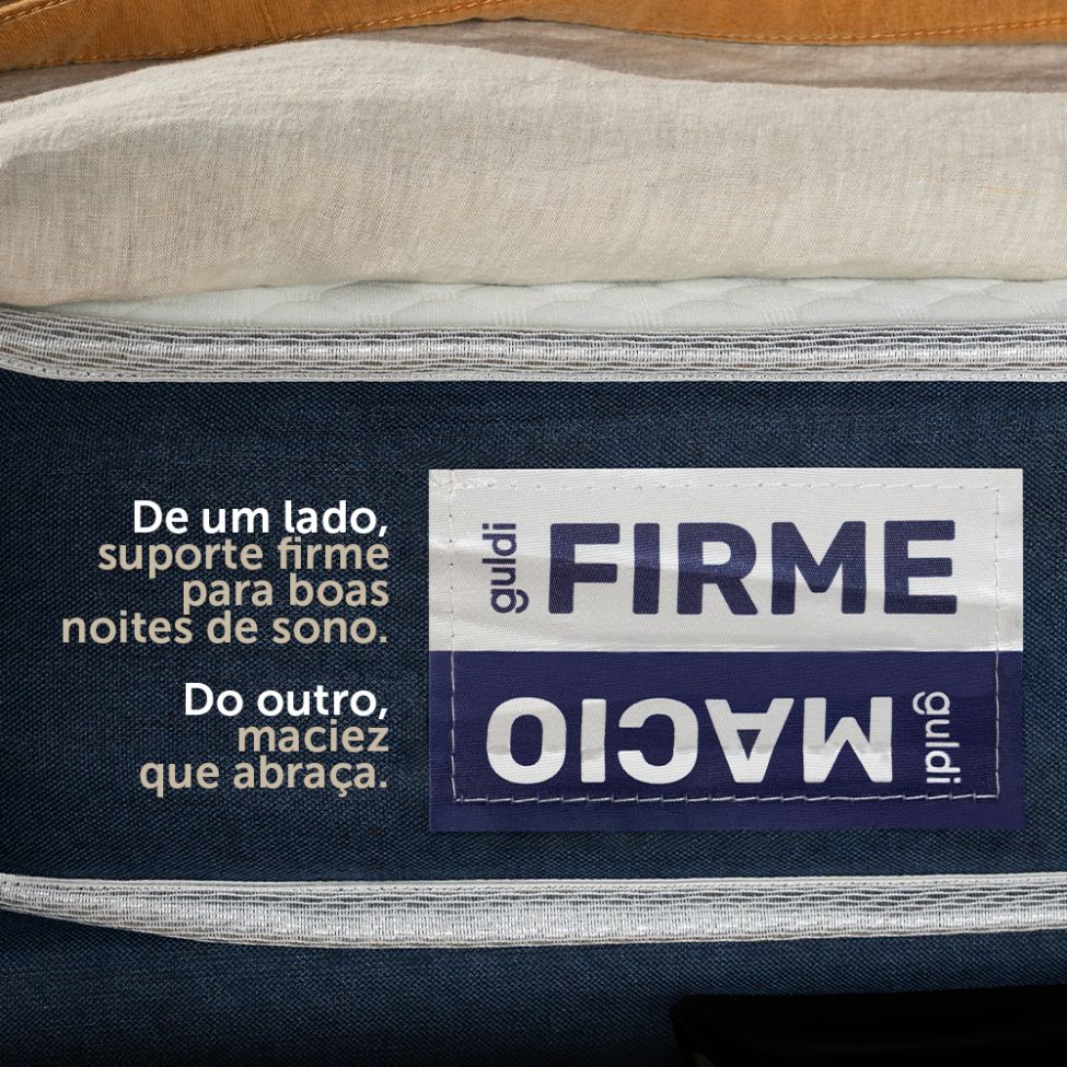 Colchão Solteiro Guldi Duplo Plus D28 (16x88x188) Branco e Azul