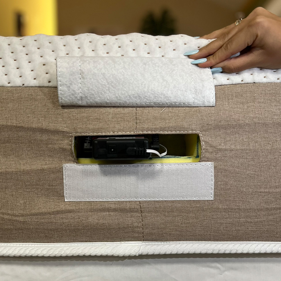 Colchão Solteiro Guldi Massageador Quântico Molas Ensacadas (30x88x188) Branco e Bege