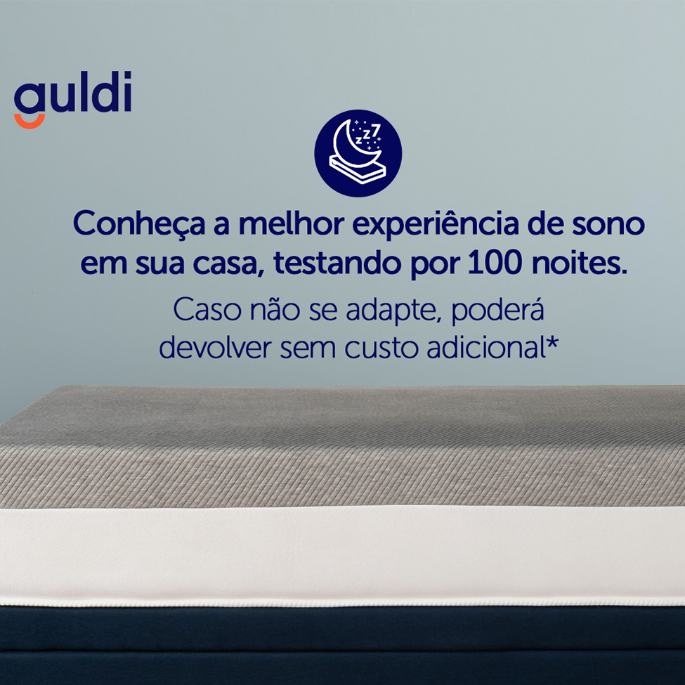 Colchão Solteiro King Guldi Dream Mola Ensacada (30x96x203) Cinza e Branco