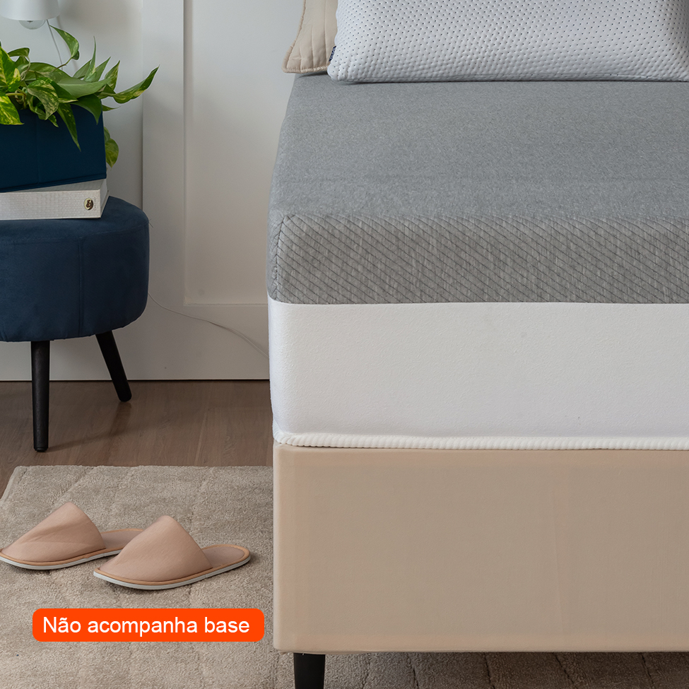 Colchão Solteiro King Guldi Dream Mola Ensacada (30x96x203) Cinza e Branco