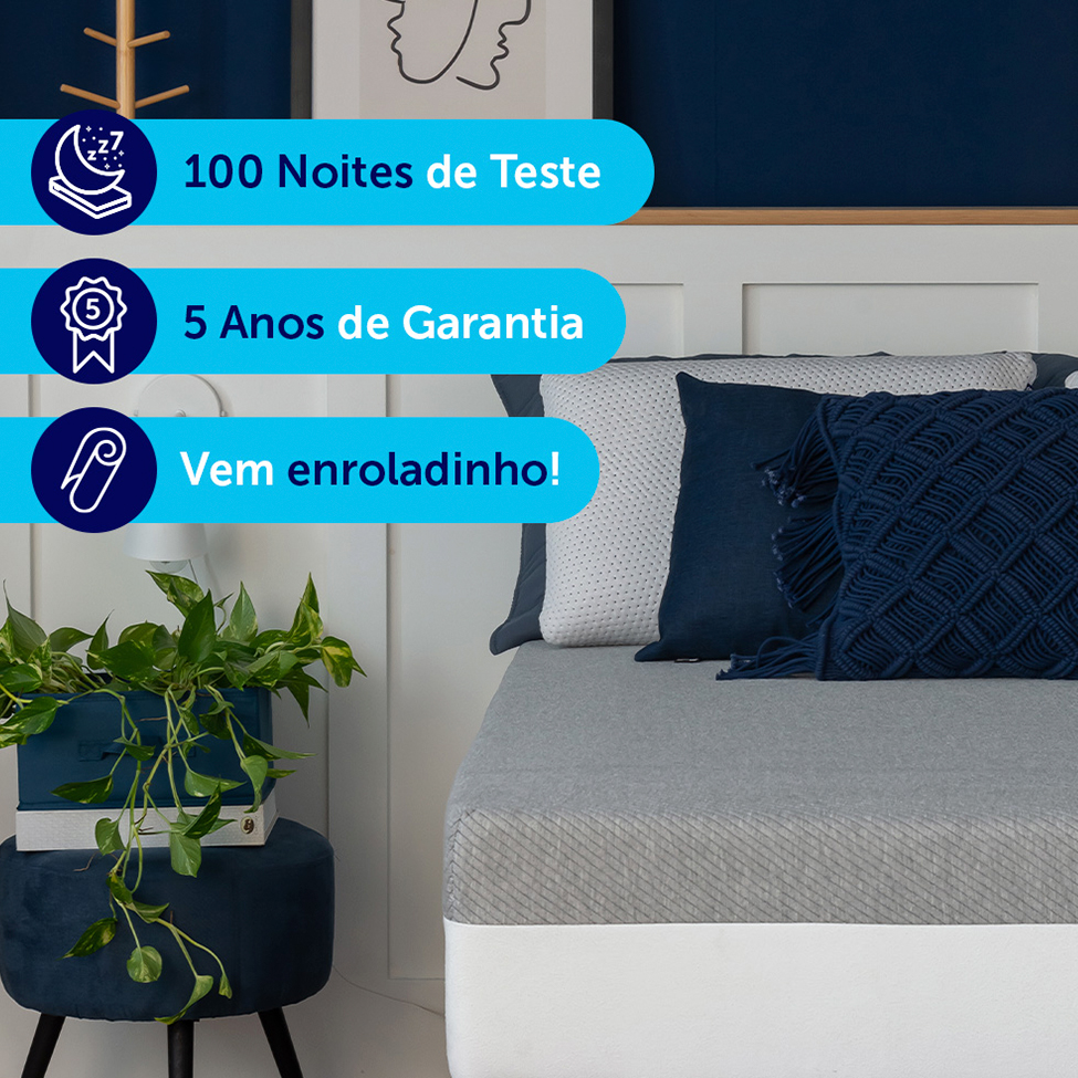Colchão Solteiro King Guldi Dream Mola Ensacada (30x96x203) Cinza e Branco