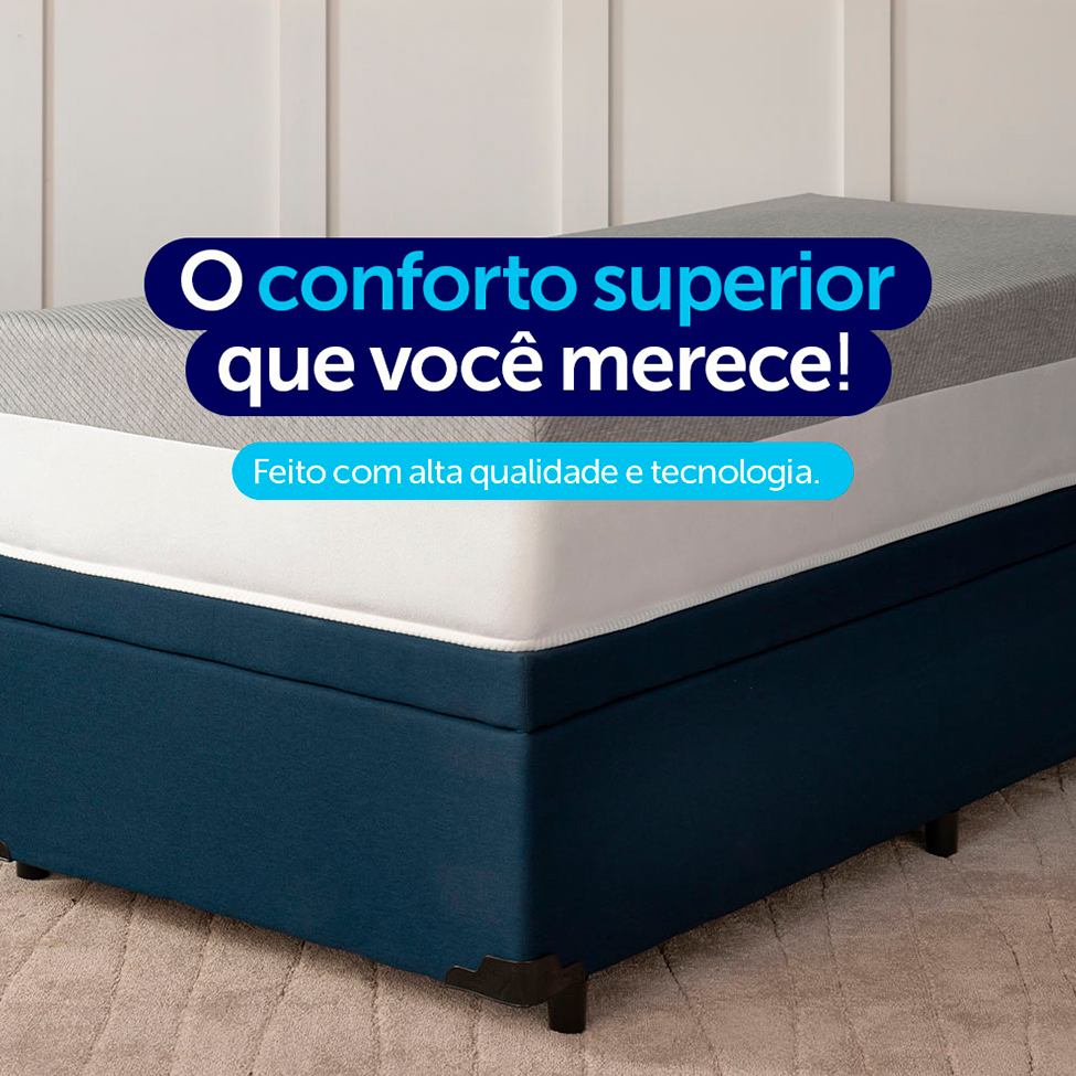 Colchão Solteiro King Guldi Dream Mola Ensacada (30x96x203) Cinza e Branco