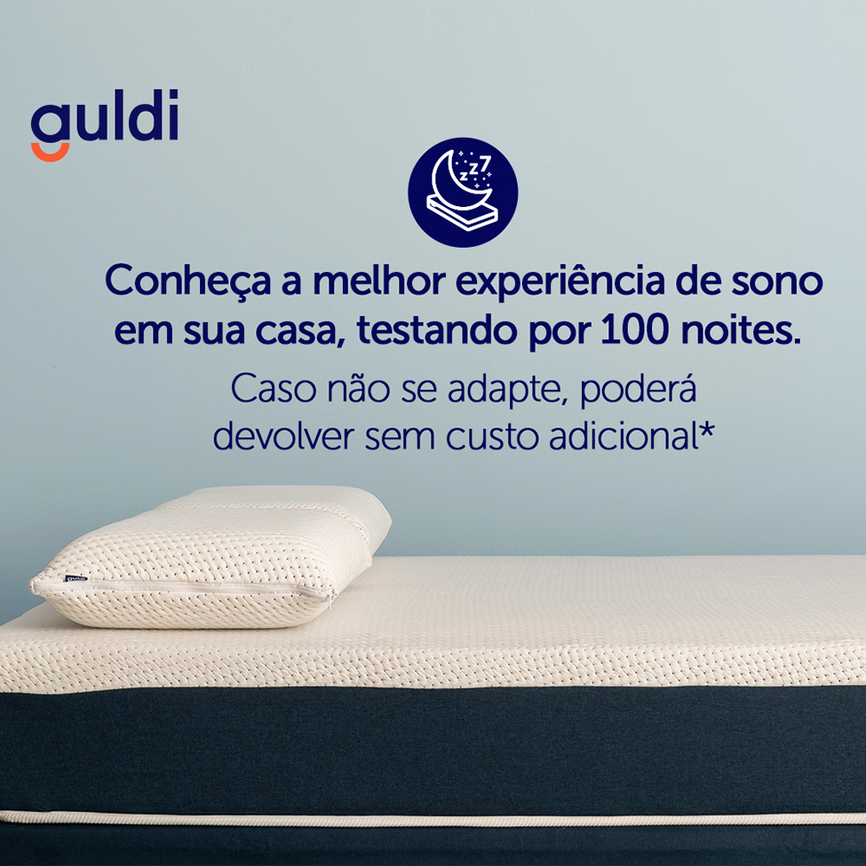Colchão Solteiro King Mola Ensacada Guldi Original Macio (25x96x203) Azul e Branco