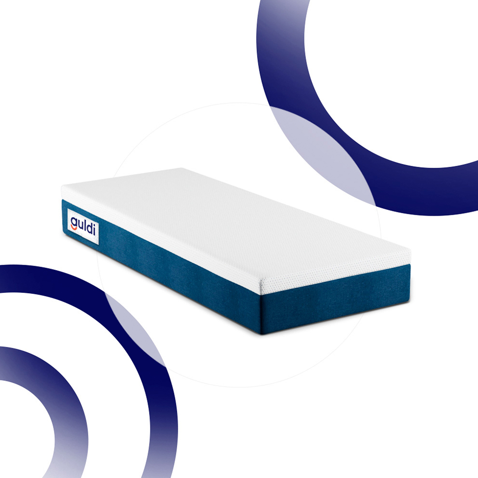 Colchão Solteiro Mola Ensacada Guldi Original Firme (25x88x188) Azul e Branco