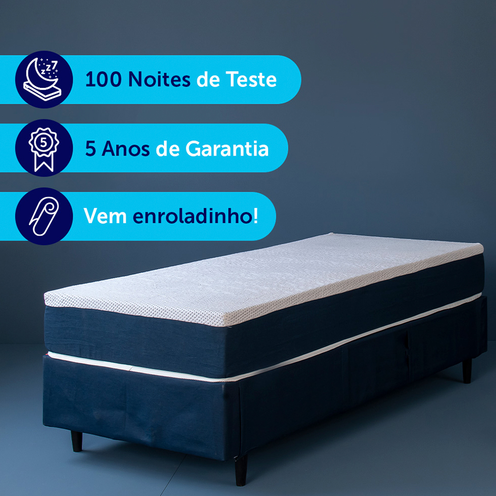 Colchão Solteiro Mola Ensacada Guldi Original Firme (25x88x188) Azul e Branco