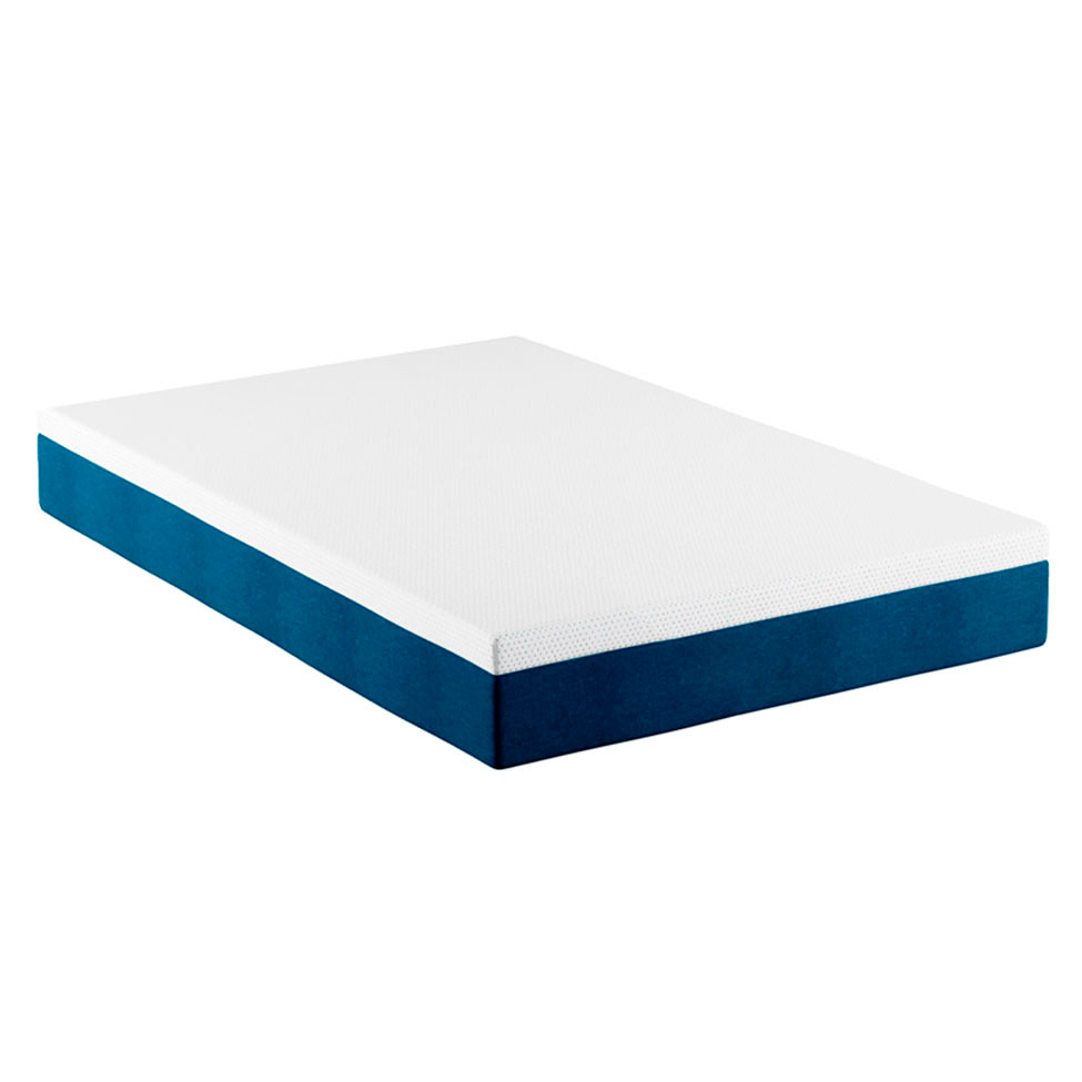Colchão Viúva Firme Mola Ensacada com Travesseiro Soft Nasa Guldi Branco e Azul