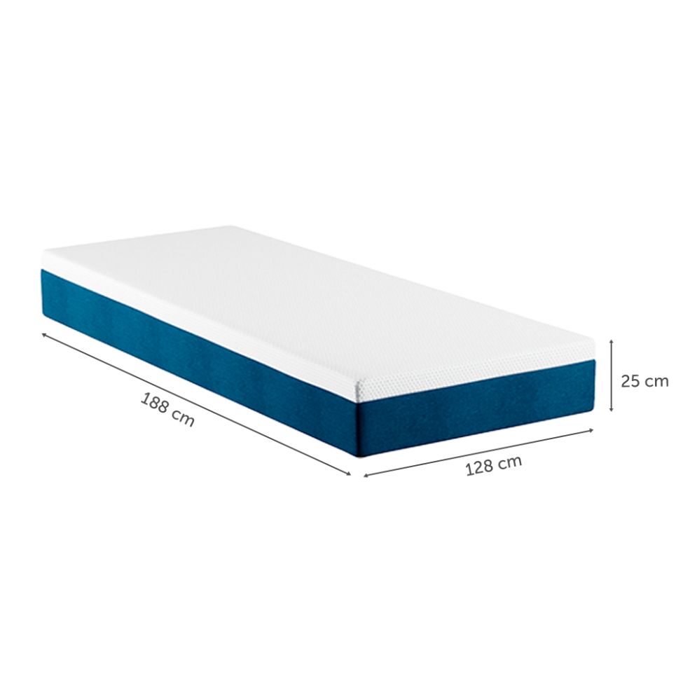 Colchão Viúva Guldi Original Macio Mola Ensacada (25x128x188) Branco e Azul