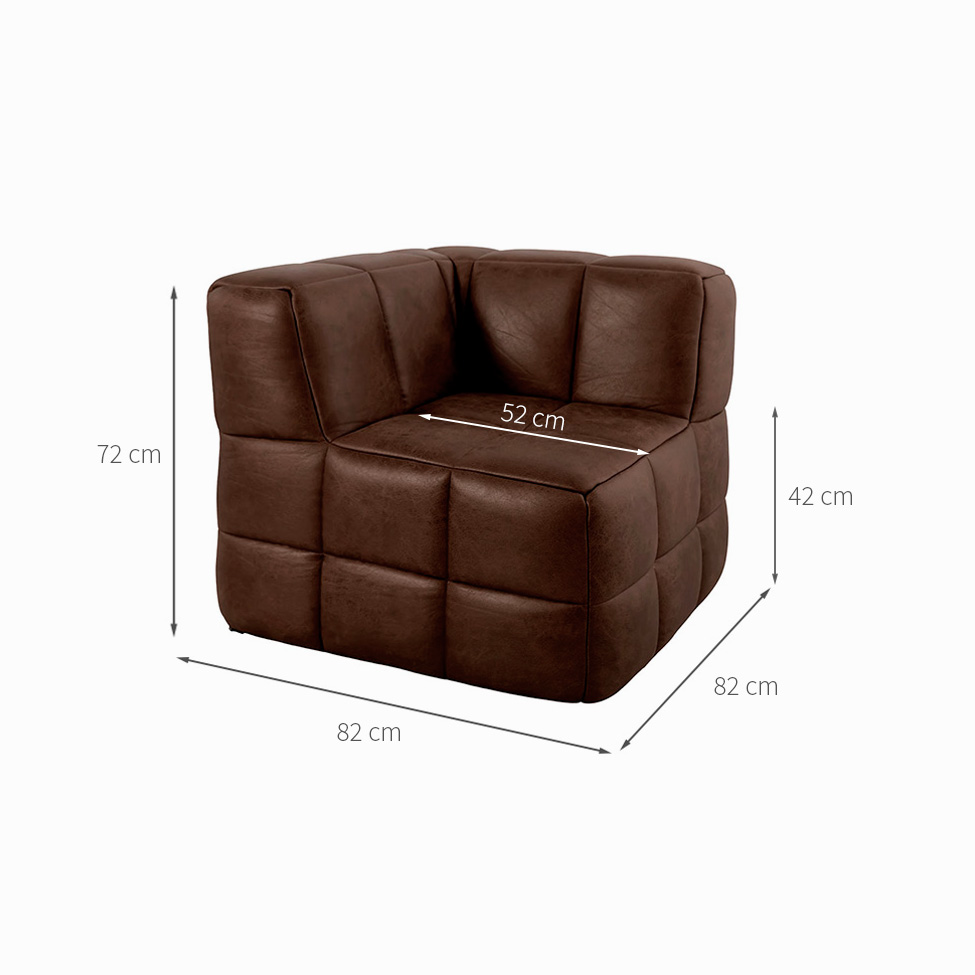 Módulo Canto Sofá Guldi Popup Corino Café