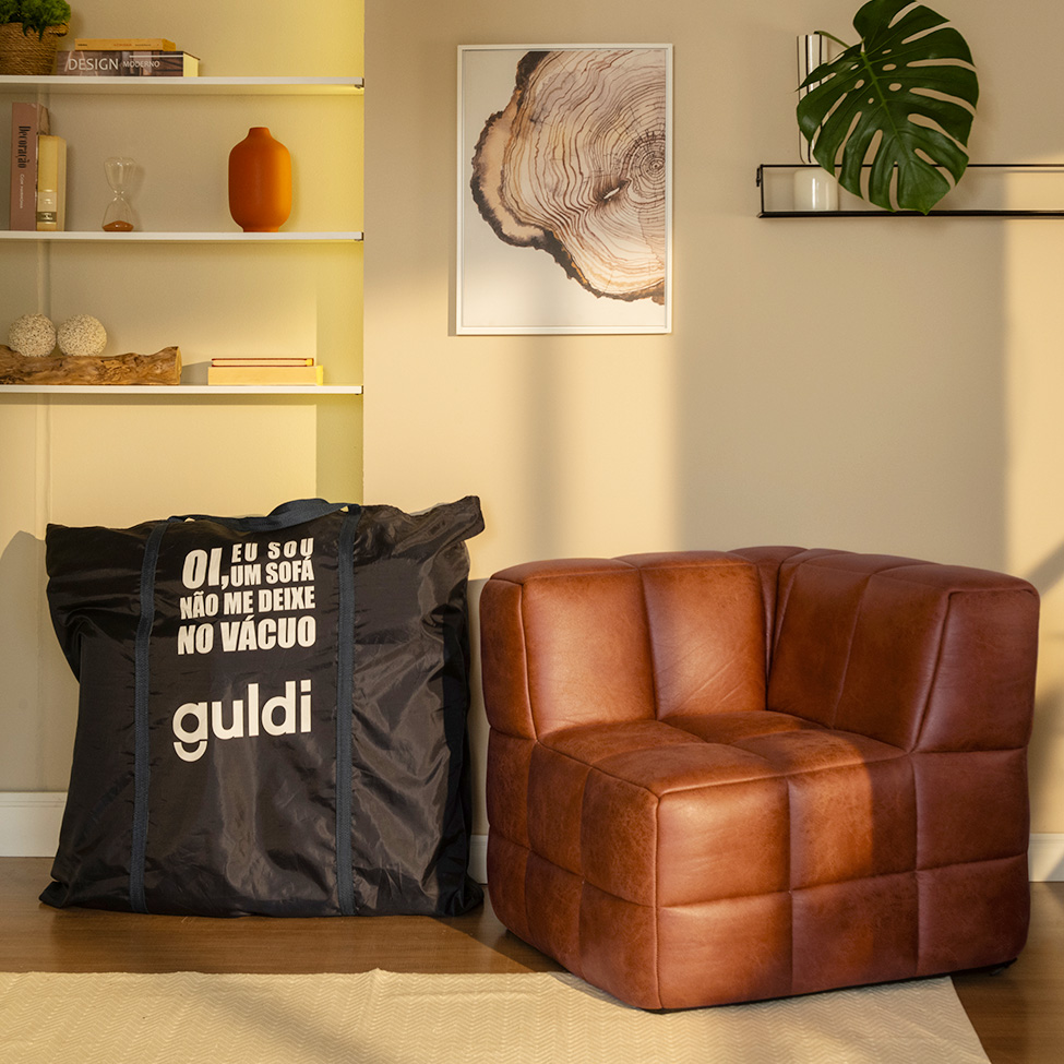 Módulo Canto Sofá Guldi Popup Corino Caramelo