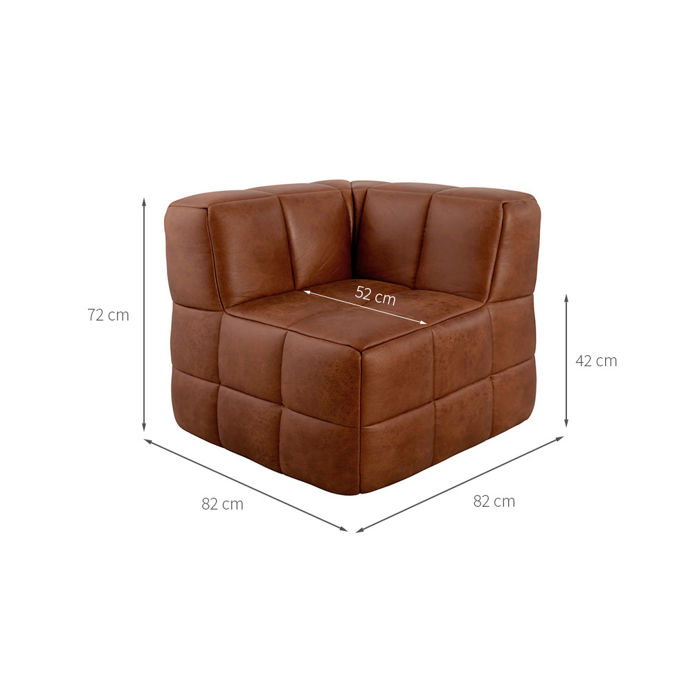 Módulo Canto Sofá Guldi Popup Corino Caramelo