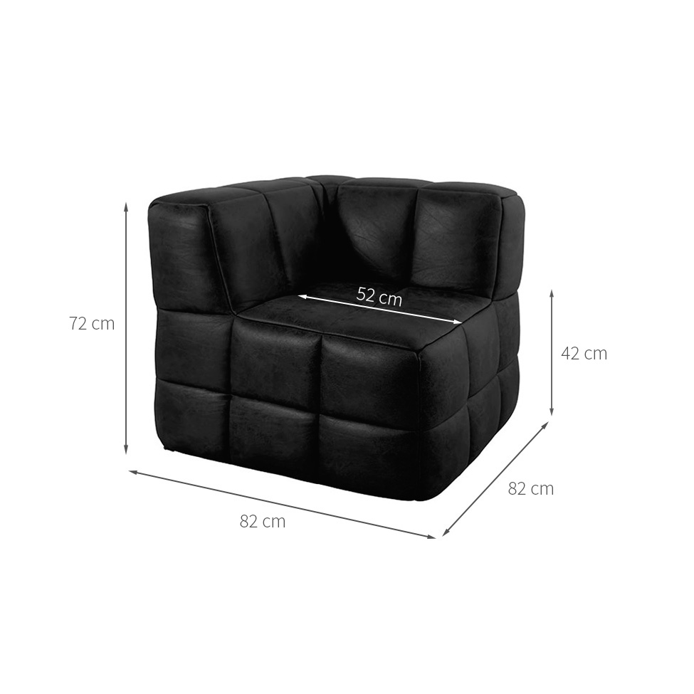 Módulo Canto Sofá Guldi Popup Corino Preto