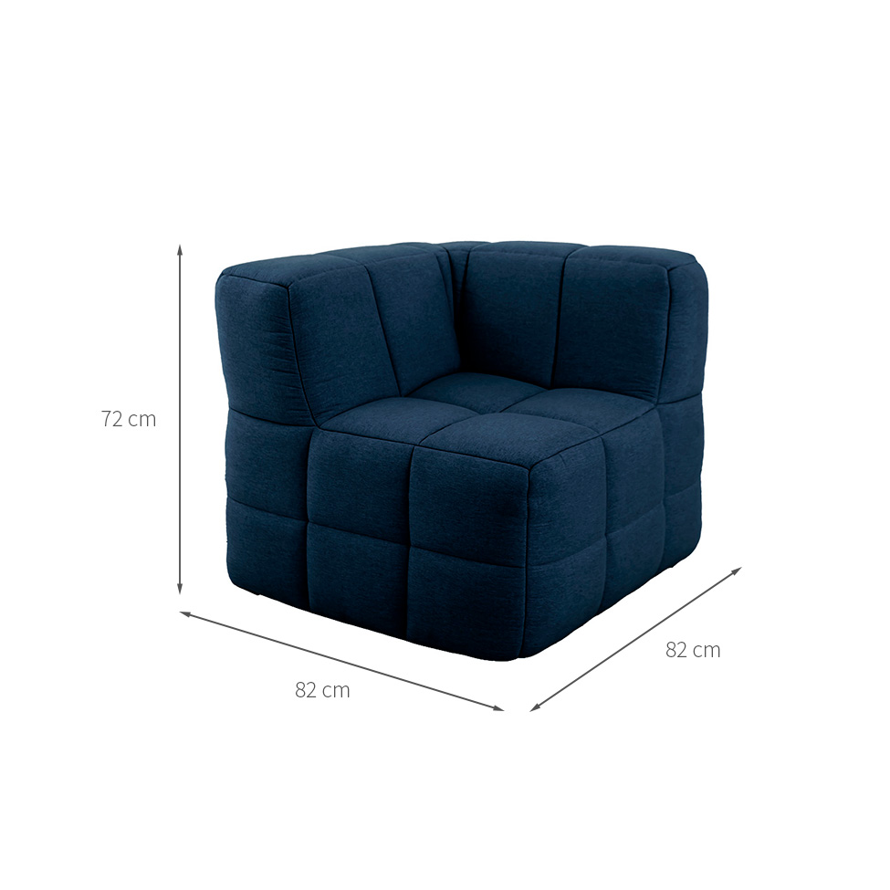 Módulo Canto Sofá Guldi Popup Linho Azul