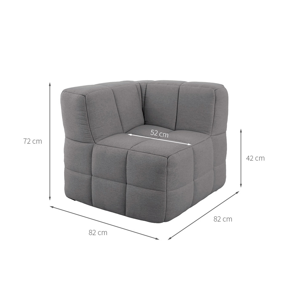 Módulo Canto Sofá Guldi Popup Linho Cinza