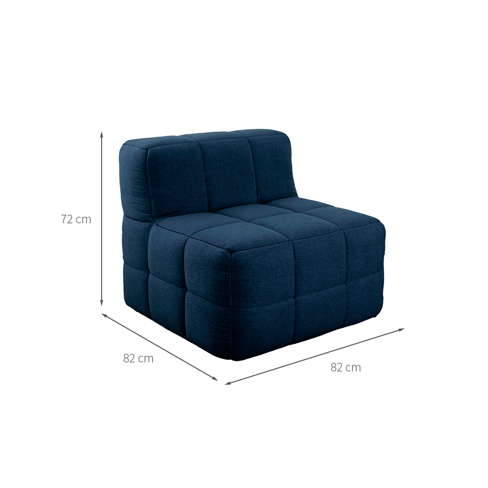 Módulo Central Sofá Guldi Popup Linho Azul