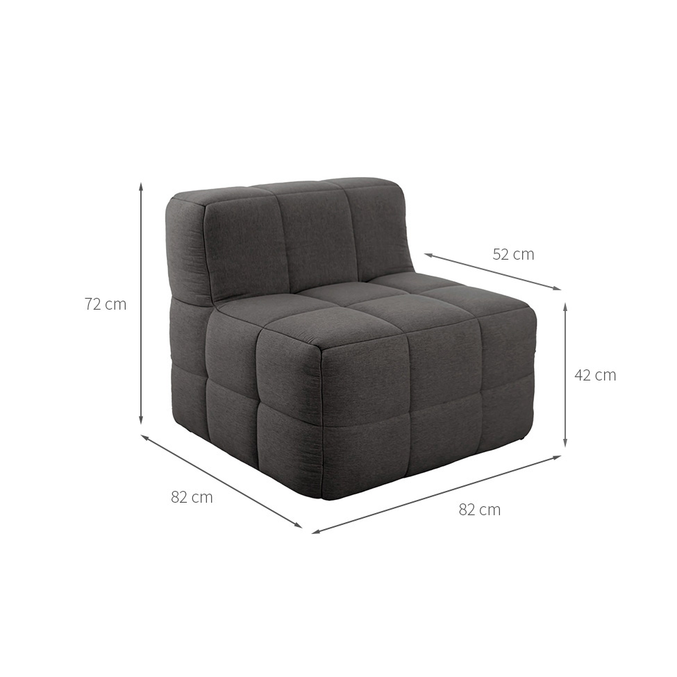 Módulo Central Sofá Guldi Popup Linho Grafite